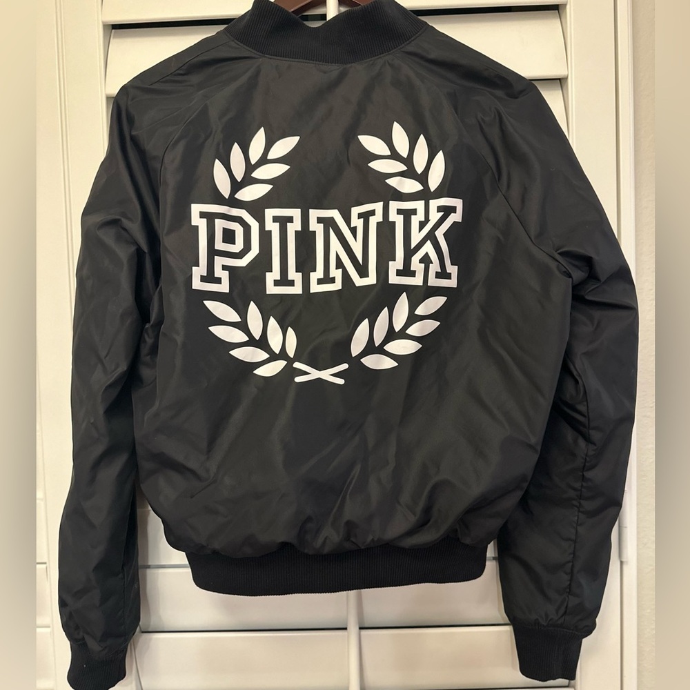 PINK Victoria's Secret Black Bomber Jacket - Picture 2 of 2